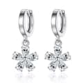 Miniatyrbilde 5 av 6: 925 Sterling Silver Elegant Flower Hoop Earrings Women Girls Jewellery Gift