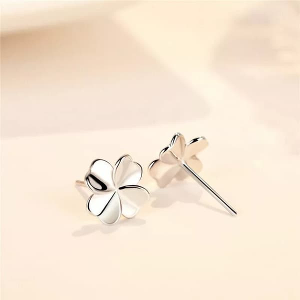 925 Sterling Silver Love Clover Stud Earrings Womens Girls Jewellery Gift