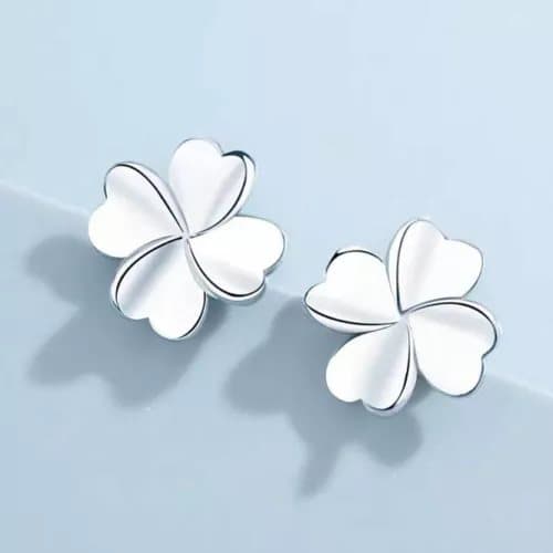 925 Sterling Silver Love Clover Stud Earrings Womens Girls Jewellery Gift