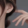 Miniatyrbilde 4 av 7: 925 Sterling Silver Crystal Love Heart Stud Earrings Women Girls Jewellery Gift
