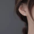 Miniatyrbilde 5 av 7: 925 Sterling Silver Crystal Love Heart Stud Earrings Women Girls Jewellery Gift