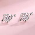 Miniatyrbilde 6 av 7: 925 Sterling Silver Crystal Love Heart Stud Earrings Women Girls Jewellery Gift