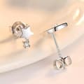 Miniatyrbillede 4 af 9: Crystal Moon Star Stud Earrings 925 Sterling Silver Women Girls Jewellery Gift