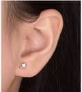 Miniatyrbillede 5 af 9: Crystal Moon Star Stud Earrings 925 Sterling Silver Women Girls Jewellery Gift