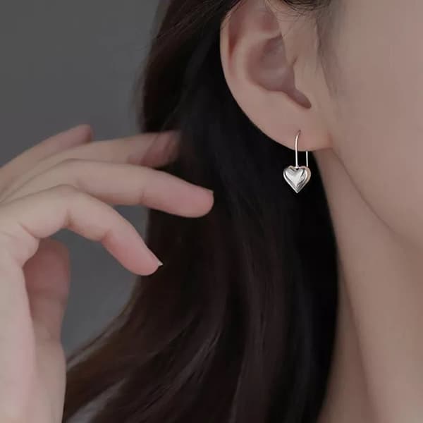 Fashion Heart Hook Earrings 925 Sterling Silver Women Girl Jewellery Gift UK