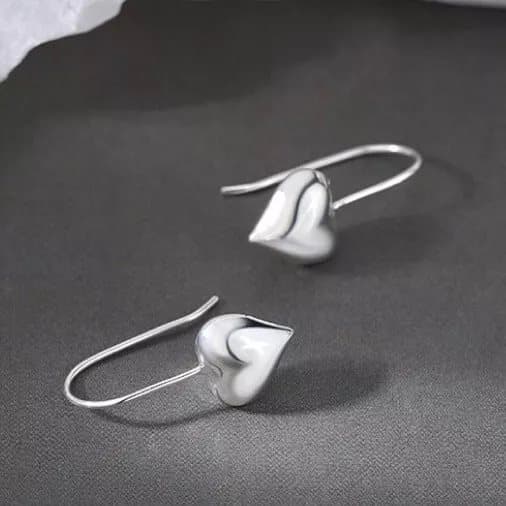 Fashion Heart Hook Earrings 925 Sterling Silver Women Girl Jewellery Gift UK