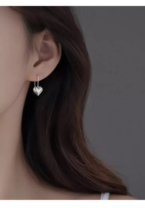 Fashion Heart Hook Earrings 925 Sterling Silver Women Girl Jewellery Gift UK