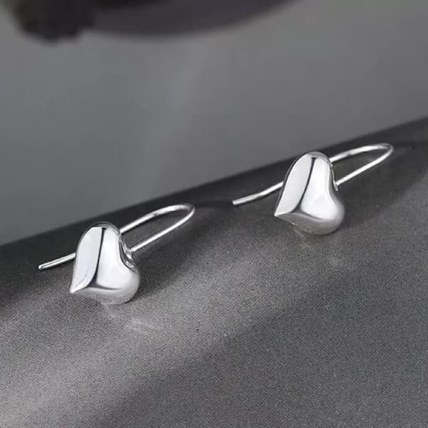 Fashion Heart Hook Earrings 925 Sterling Silver Women Girl Jewellery Gift UK