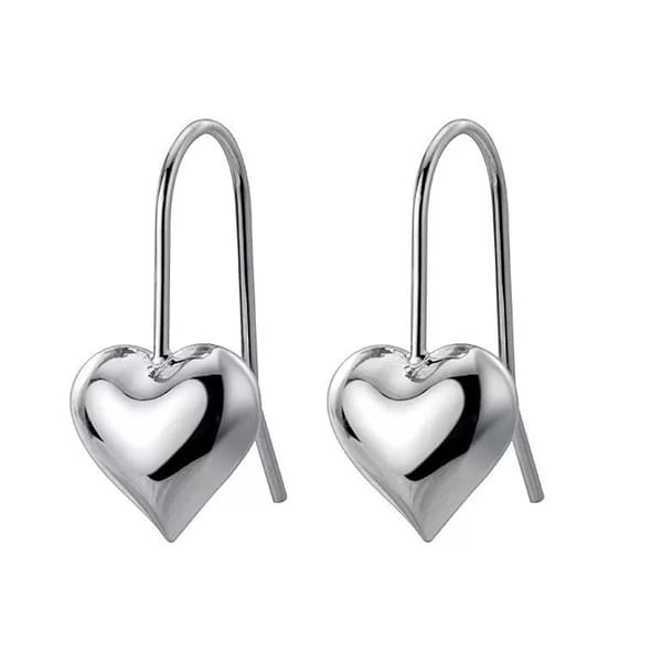 Fashion Heart Hook Earrings 925 Sterling Silver Women Girl Jewellery Gift UK
