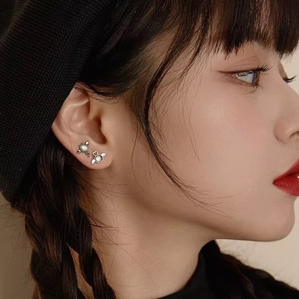 925 Sterling Silver Angel Demon Stud Earrings Jewellery Women Girls Gift UK