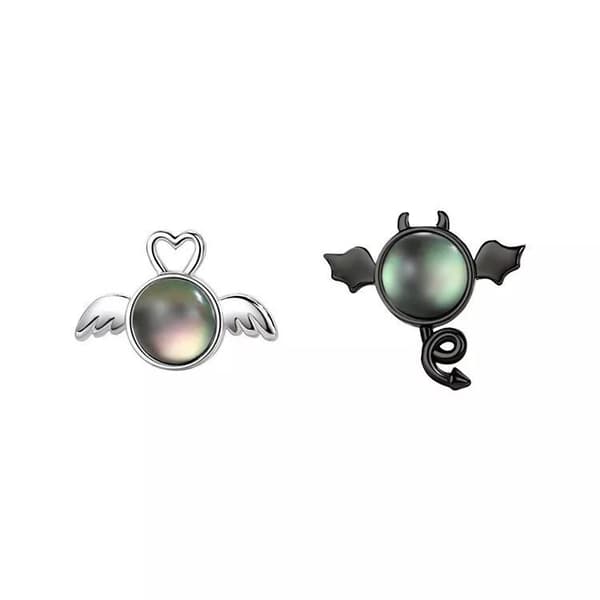 925 Sterling Silver Angel Demon Stud Earrings Jewellery Women Girls Gift UK