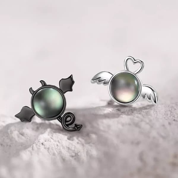 925 Sterling Silver Angel Demon Stud Earrings Jewellery Women Girls Gift UK
