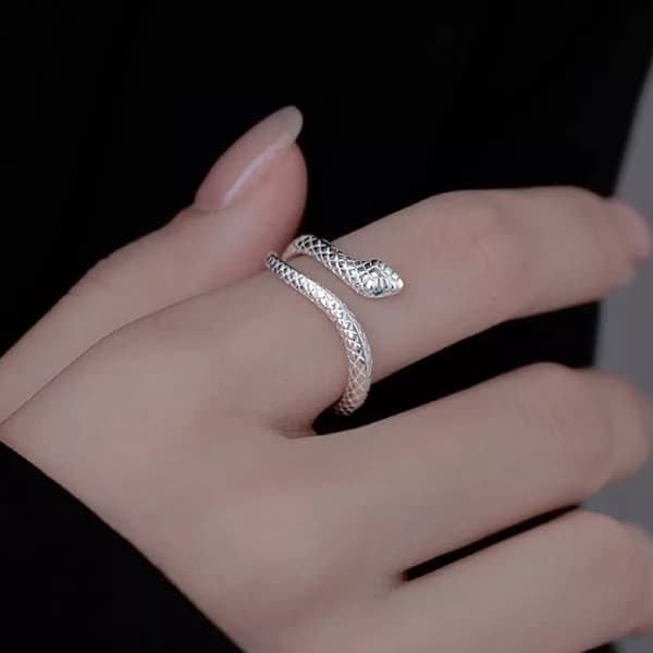 925 Sterling Silver Snake Fashion Adjustable Ring Womens Girls Jewellery Gift UK