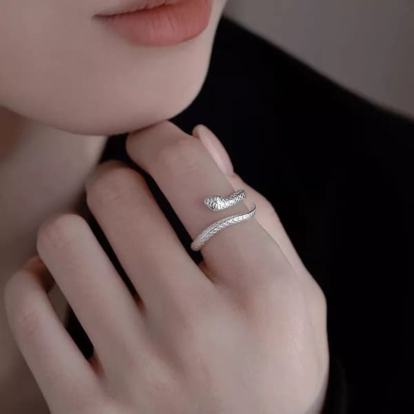 925 Sterling Silver Snake Fashion Adjustable Ring Womens Girls Jewellery Gift UK