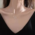 Miniatyrbilde 4 av 8: 925 Sterling Silver Crystal Heart Pendant Necklace Women Girls Jewellery Gift UK