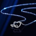Miniatyrbilde 5 av 8: 925 Sterling Silver Crystal Heart Pendant Necklace Women Girls Jewellery Gift UK