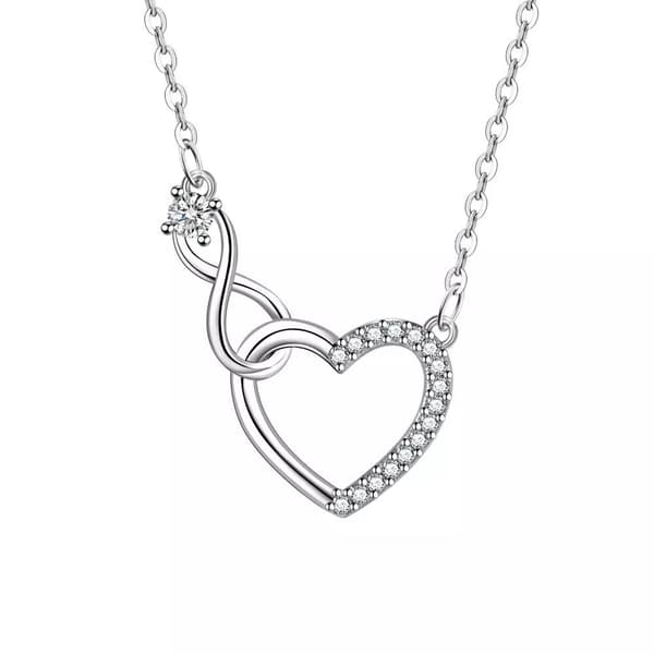 925 Sterling Silver Crystal Heart Pendant Necklace Women Girls Jewellery Gift UK