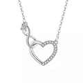 Miniatyrbilde 7 av 8: 925 Sterling Silver Crystal Heart Pendant Necklace Women Girls Jewellery Gift UK