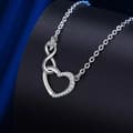 Miniatyrbilde 2 av 8: 925 Sterling Silver Crystal Heart Pendant Necklace Women Girls Jewellery Gift UK