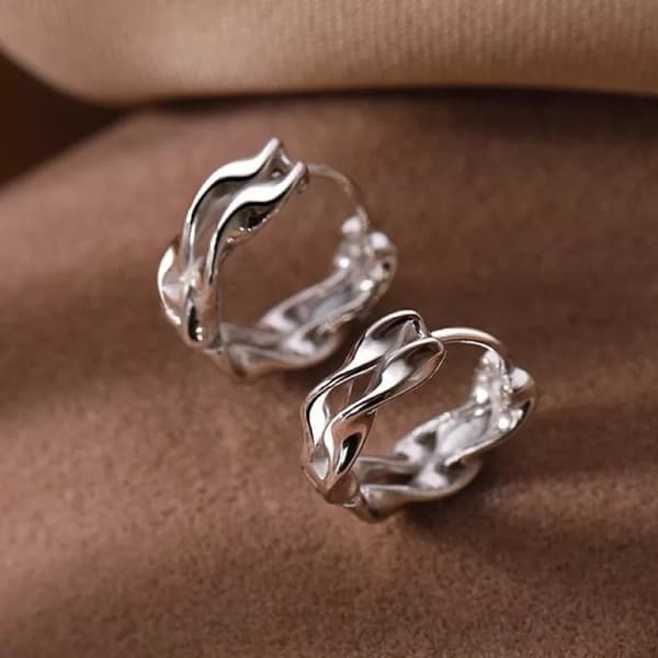 925 Sterling Silver Fashion Twisted Hoop Earrings Jewellery Women Girls Gift UK