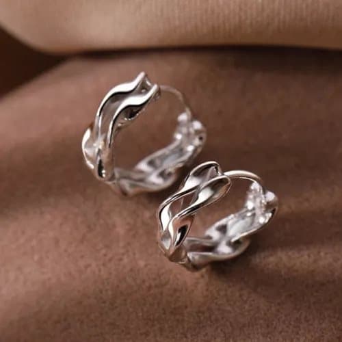 925 Sterling Silver Fashion Twisted Hoop Earrings Jewellery Women Girls Gift UK