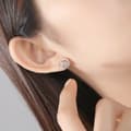 Miniatyrbilde 5 av 7: Women Crystal Heart Swirl Stud Earrings 925 Sterling Silver Jewellery Gift UK