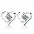 Miniatyrbilde 6 av 7: Women Crystal Heart Swirl Stud Earrings 925 Sterling Silver Jewellery Gift UK