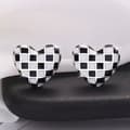 Miniatyrbilde 3 av 7: Fashion Checkerboard Heart Stud Earrings 925 Sterling Silver Women Jewellery UK
