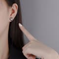 Miniatyrbilde 5 av 7: Fashion Checkerboard Heart Stud Earrings 925 Sterling Silver Women Jewellery UK