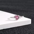 Miniatyrbilde 3 av 7: 925 Sterling Silver Pink Crystal Heart Adjustable Ring Women Jewellery Gift