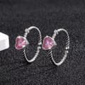 Miniatyrbilde 1 av 7: 925 Sterling Silver Pink Crystal Heart Adjustable Ring Women Jewellery Gift