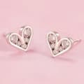 Miniatyrbilde 3 av 5: Womens Girls 925 Sterling Silver Crystal Heart Stud Earrings Jewellery Gift UK