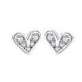 Miniatyrbilde 4 av 5: Womens Girls 925 Sterling Silver Crystal Heart Stud Earrings Jewellery Gift UK