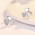 Miniatyrbild 3 av 7: Crystal Love Clover Stud Earrings 925 Sterling Silver Women Girls Jewellery Gift