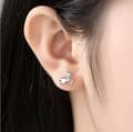 Miniatyrbild 5 av 7: Crystal Love Clover Stud Earrings 925 Sterling Silver Women Girls Jewellery Gift
