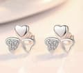 Miniatyrbild 2 av 7: Crystal Love Clover Stud Earrings 925 Sterling Silver Women Girls Jewellery Gift