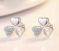 Miniatyrbild 1 av 7: Crystal Love Clover Stud Earrings 925 Sterling Silver Women Girls Jewellery Gift