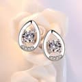 Miniatyrbilde 1 av 5: Crystal Water Drop Stud Earrings 925 Sterling Silver Women Girls Jewellery Gift
