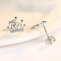 Miniatyrbild 3 av 7: Womens Girls 925 Sterling Silver Crystal Crown Stud Earrings Jewellery Gift UK
