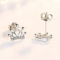Miniatyrbild 4 av 7: Womens Girls 925 Sterling Silver Crystal Crown Stud Earrings Jewellery Gift UK
