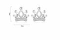 Miniatyrbild 6 av 7: Womens Girls 925 Sterling Silver Crystal Crown Stud Earrings Jewellery Gift UK