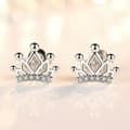 Miniatyrbild 2 av 7: Womens Girls 925 Sterling Silver Crystal Crown Stud Earrings Jewellery Gift UK
