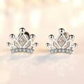 Miniatyrbild 1 av 7: Womens Girls 925 Sterling Silver Crystal Crown Stud Earrings Jewellery Gift UK
