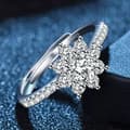 Miniatyrbillede 3 af 8: 925 Sterling Silver Crystal Snowflake Adjustable Ring Jewellery Christmas Gift