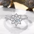 Miniatyrbillede 2 af 8: 925 Sterling Silver Crystal Snowflake Adjustable Ring Jewellery Christmas Gift