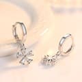 Pikkukuva 5 / 7: 925 Sterling Silver Crytal Flower Hoop Earrings Women Girls Jewellery Gift