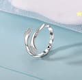 Miniatyrbild 3 av 7: 925 Sterling Silver Crystal Love Hug Adjustable Ring Women Girls Jewellery Gift