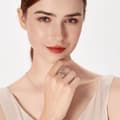 Miniatyrbild 5 av 7: 925 Sterling Silver Crystal Love Hug Adjustable Ring Women Girls Jewellery Gift
