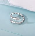 Miniatyrbild 2 av 7: 925 Sterling Silver Crystal Love Hug Adjustable Ring Women Girls Jewellery Gift