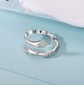 Miniatyrbild 1 av 7: 925 Sterling Silver Crystal Love Hug Adjustable Ring Women Girls Jewellery Gift